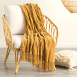 Renee Taylor Newland Polyester Chenille Throw 130 x 170cms Turmeric