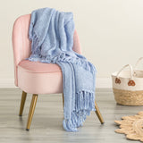 Renee Taylor Crystal 100% Acrylic Throw 130 x 170cms Blue