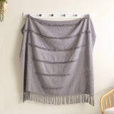 Renee Taylor Cambridge Cotton Slub Tufted Throw Moonlike