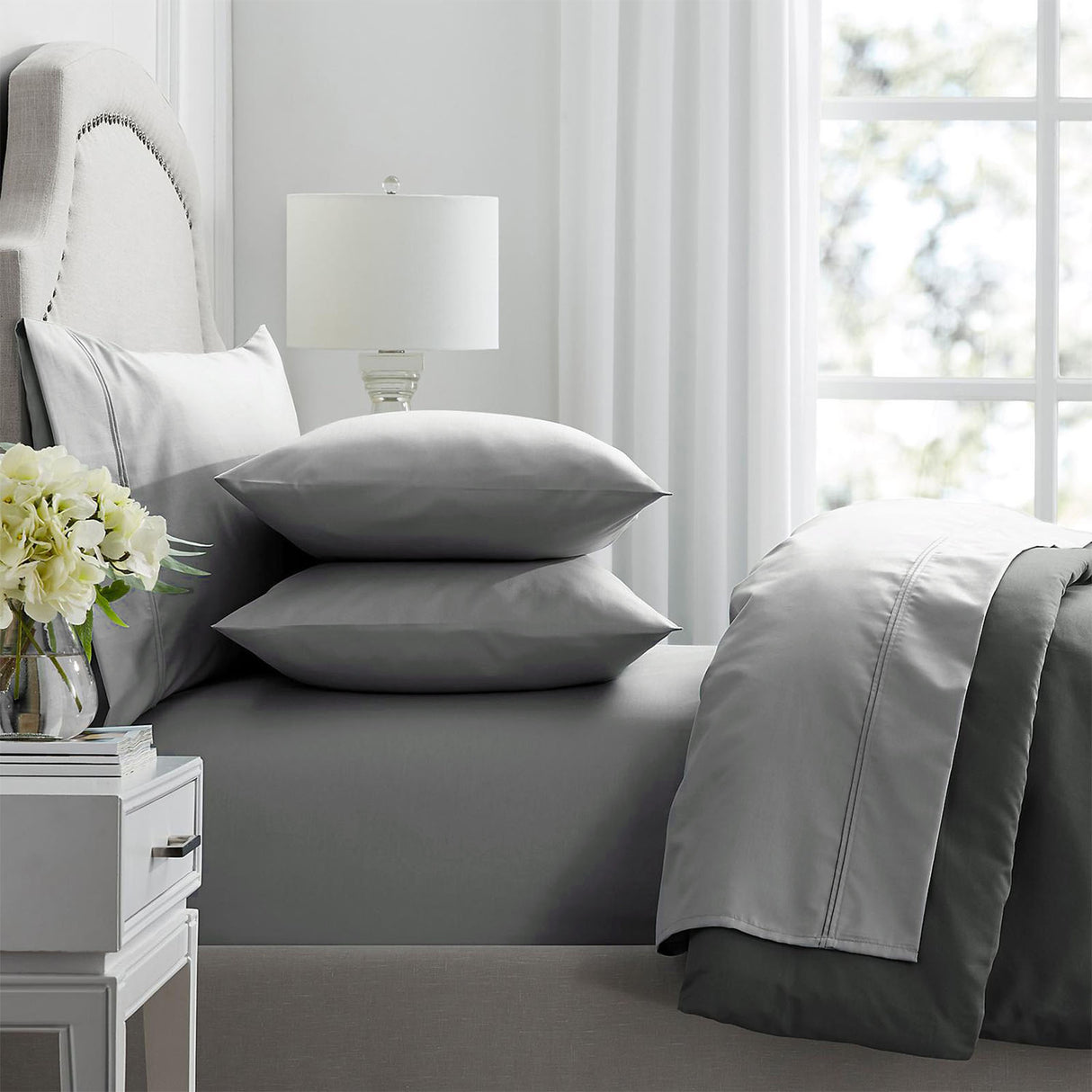 Premium 1000 Thread count Egyptian Cotton sheet Set Mega Queen Graphite