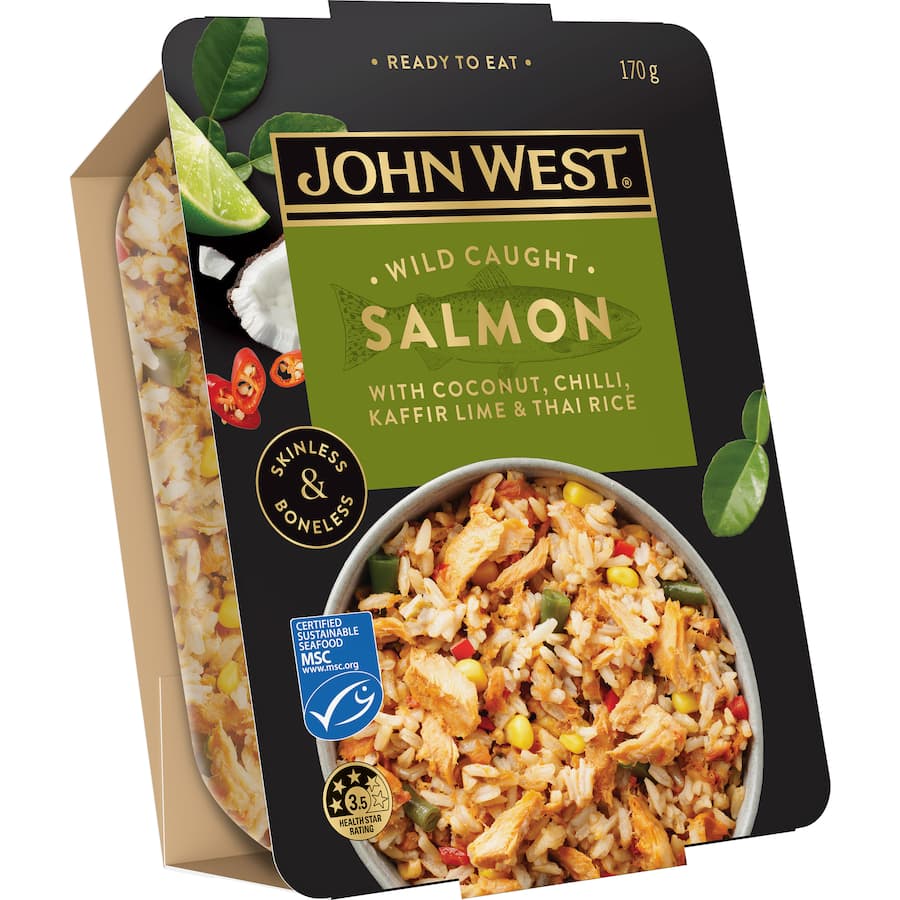 John West Salmon Bowl Coconut, Lime & Rice Single serve 170g