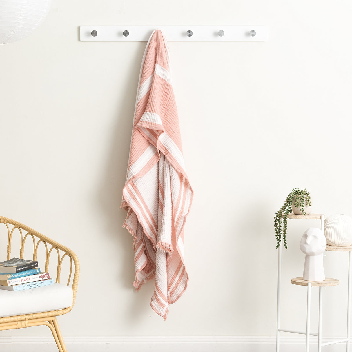 Ray Striped Vintage Washed Yarn Dyed Textured Cotton Throw 130 x 200cms Mystic