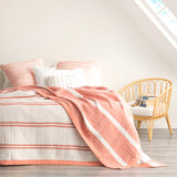 Renee Taylor Brighton Washed Cotton Yarn Dyed Textured Blanket Queen/King Mystic