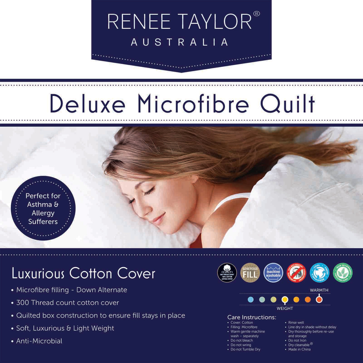 600 GSM Deluxe High Loft Quilt / Duvet With Cotton Cover Premium Filling Single