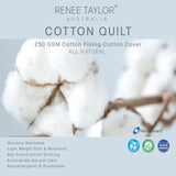 Renee Taylor Premium Light Weight All Cotton Quilt / Duvet King Single