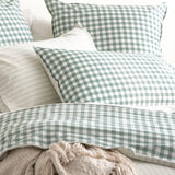 Alison Yarn Dyed Cotton Reversible Quilt / Duvet cover Set Double Forest