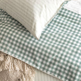 Alison Yarn Dyed Cotton Reversible Quilt / Duvet cover Set Double Forest