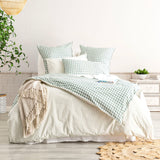 Alison Yarn Dyed Cotton Reversible Quilt / Duvet cover Set Double Forest
