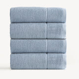 Renee Taylor Cambridge 650 GSM Textured 4 Pack Bath Towel Blue Mirage
