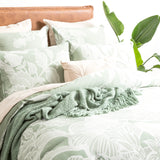 Renee Taylor Bentley Cotton Jacquard Quilt / Duvet cover set King Sage Green