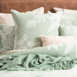 Renee Taylor Bentley Cotton Jacquard Quilt / Duvet cover set King Sage Green
