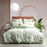 Renee Taylor Bentley Cotton Jacquard Quilt / Duvet cover set King Sage Green