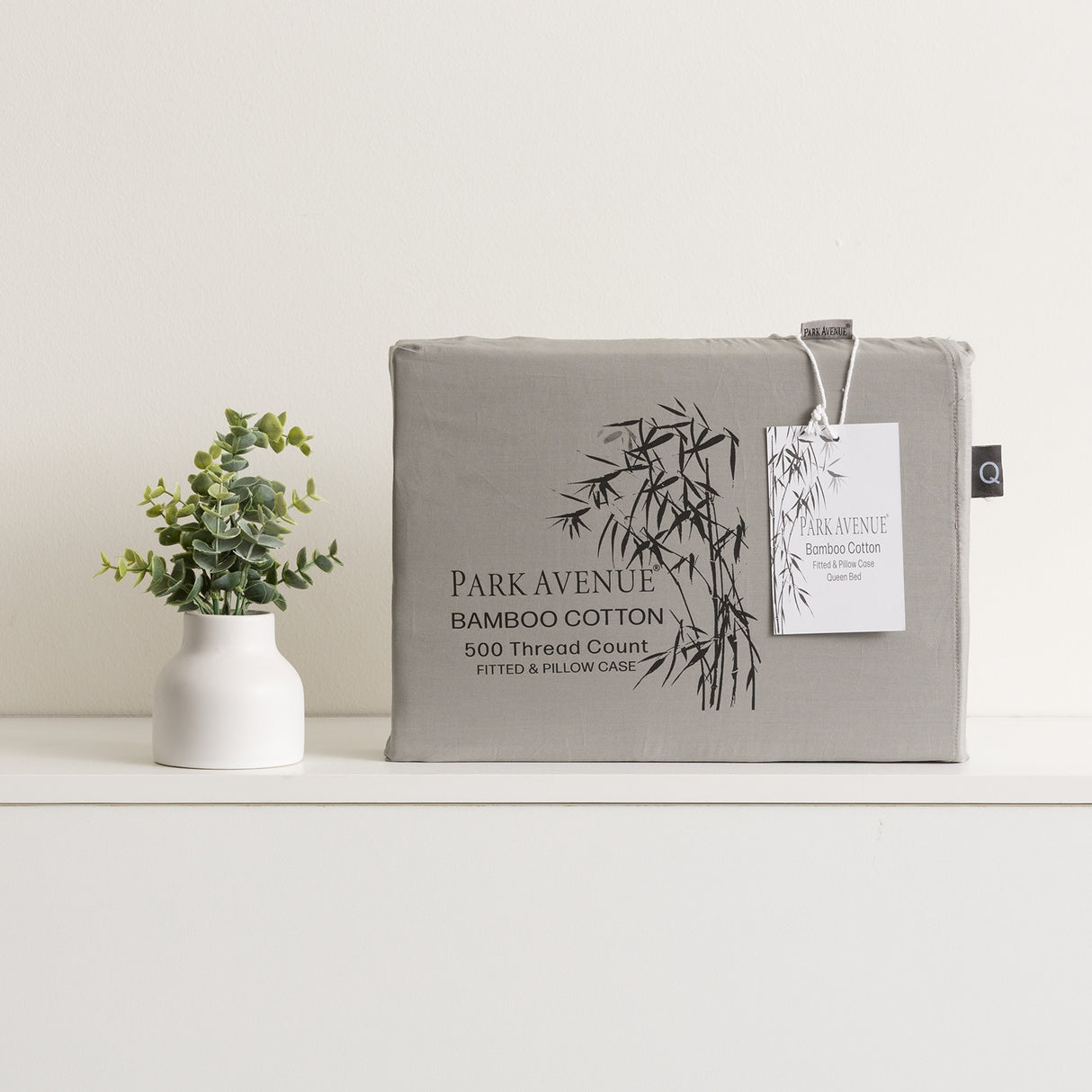 Park Avenue 500 Thread Count Bamboo Cotton Combo Sheet Set Queen Charcoal