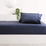 Park Avenue 500 Thread Count Bamboo Cotton Combo Sheet Set King Single Indigo