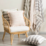 Capri Stripe Cushion Twin Pack 50 x 50cms Polyester Fill - Juniper