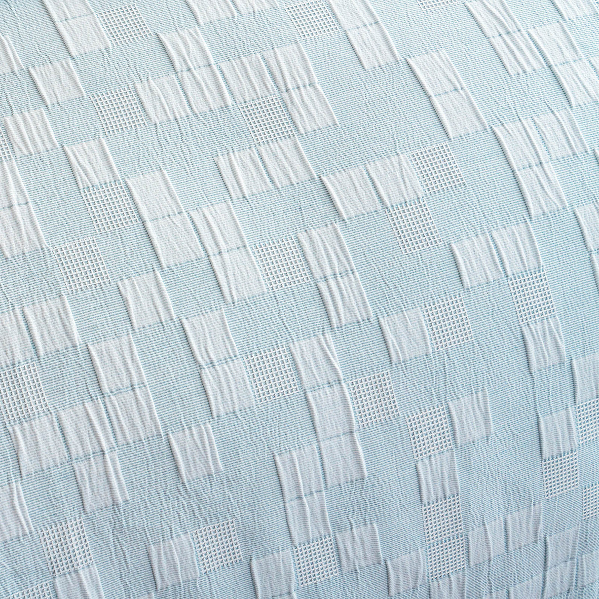 Renee Taylor Jervis Checks Jacquard Quilt / Duvet Cover Set King French Blue