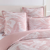 Renee Taylor Palm Tree Jacquard Quilt / Duvet Cover Set King Clay