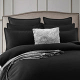 Renee Taylor Chevron Jacquard Quilt / Duvet cover set King Black