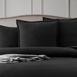 Renee Taylor Chevron Jacquard Quilt / Duvet cover set King Black