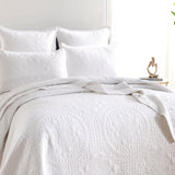 Renee Taylor Asher Jacquard Coverlet Set Queen/King White
