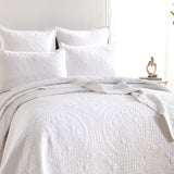 Renee Taylor Asher Jacquard Coverlet Set Single/Double White