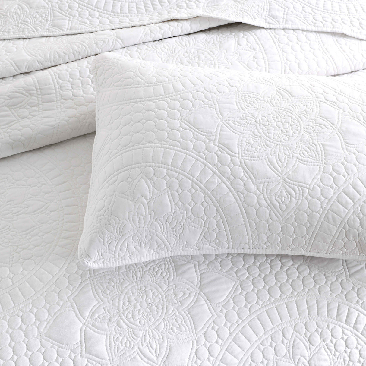 Renee Taylor Asher Jacquard Coverlet Set Single/Double White