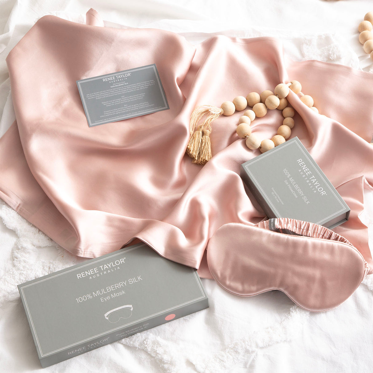 Renee Taylor 100% Mulberry Silk Eye Mask Blush