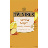 Twinings Tea Herbal Tea Lemon & Ginger 60g Bags 40pack
