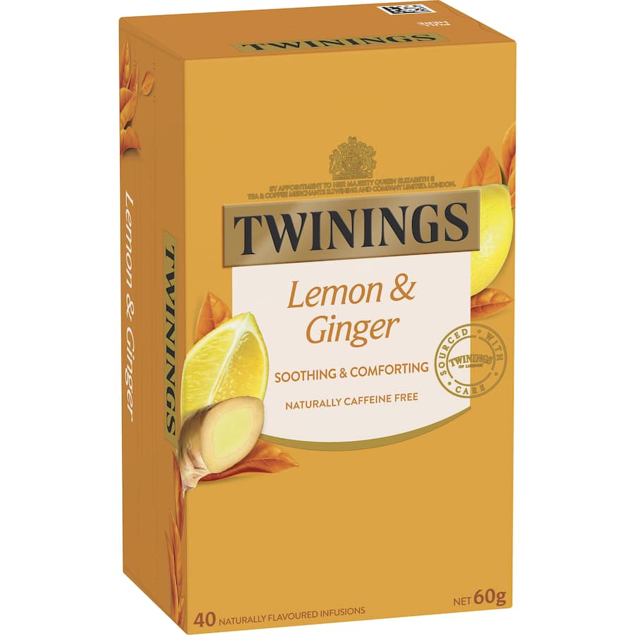 Twinings Tea Herbal Tea Lemon & Ginger 60g Bags 40pack