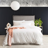 Ultra Plush Vintage Washed Microfiber Quilt / Duvet cover set Single White