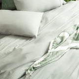 Ultra Plush Vintage Washed Microfiber Quilt / Duvet cover set Double Sage