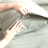 Ultra Plush Vintage Washed Microfiber Quilt / Duvet cover set Double Sage