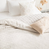 Heston 480 GSM Ultra Soft Velvet Sherpa Blanket Queen/King Silver Line
