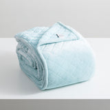 Renee Taylor Heston 480 GSM Ultra Soft Velvet Sherpa Blanket Queen/King Blue