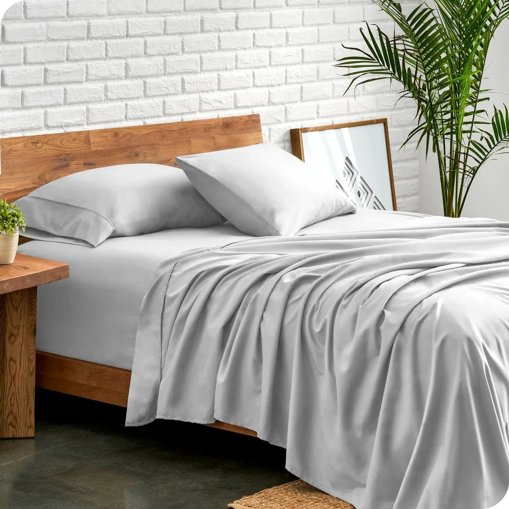 Ddecor Home 1500 Thread count Premium Cotton Blend Sheet Set Queen Silver