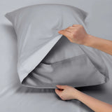 700 TC Tencel Lyocell Fibre & Cotton Quilt / Duvet Cover Set Super King Dove