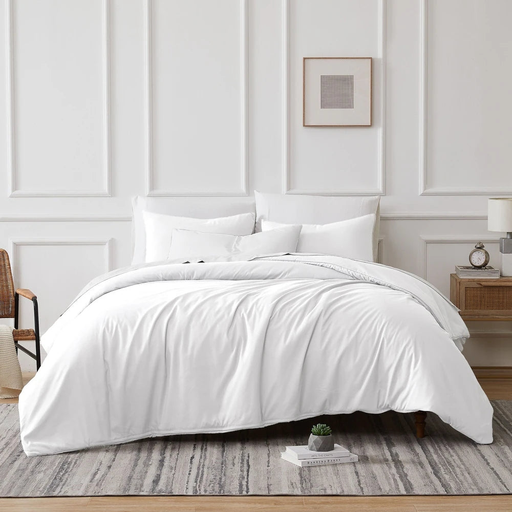 700 TC Tencel Lyocell Fibre & Cotton Quilt / Duvet Cover Set King White