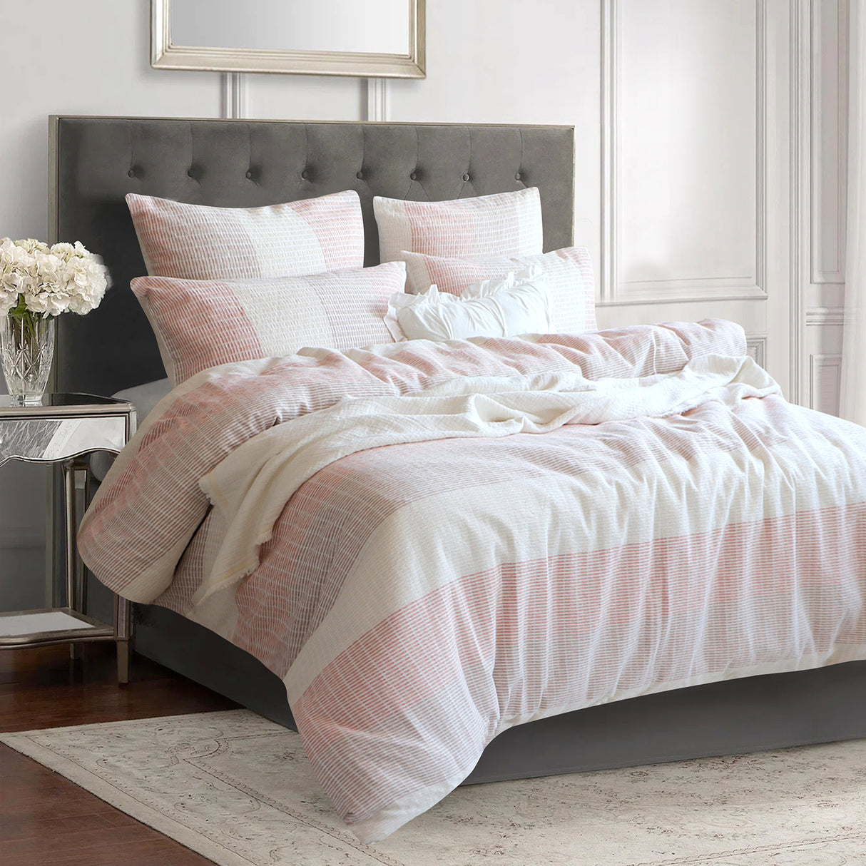 Renee Taylor Avalon Jacquard Quilt / Duvet Cover Set King