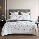 Renee Taylor Zuma Stone Washed Tufted Quilt / Duvet Cover Set Double