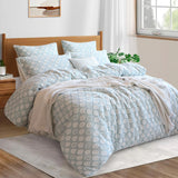 Renee Taylor Coralium Chenille Tufted Jacquard Quilt / Duvet Cover Set Double