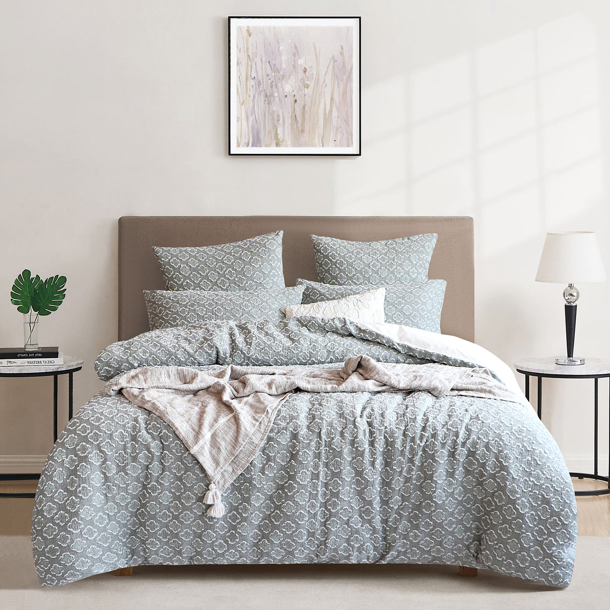Renee Taylor Luna Jacquard Yarn Dye Quilt / Duvet Cover Set Double