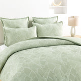 Renee Taylor Woods Jacquard Quilt / Duvet Cover Set Super King Sage