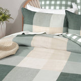 Renee Taylor 300 TC Cotton Reversible Quilt / Duvet Cover Set King Cooper Checks