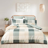 Renee Taylor 300 TC Cotton Reversible Quilt / Duvet Cover Set King Cooper Checks