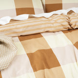 300 TC Cotton Reversible Quilt / Duvet Cover Set Super King Berlin Checks