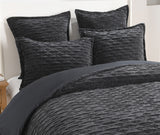 Renee Taylor Charlotte Jacquard Quilt / Duvet Cover Set Super King Onyx