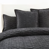 Renee Taylor Charlotte Jacquard Quilt / Duvet Cover Set Super King Onyx