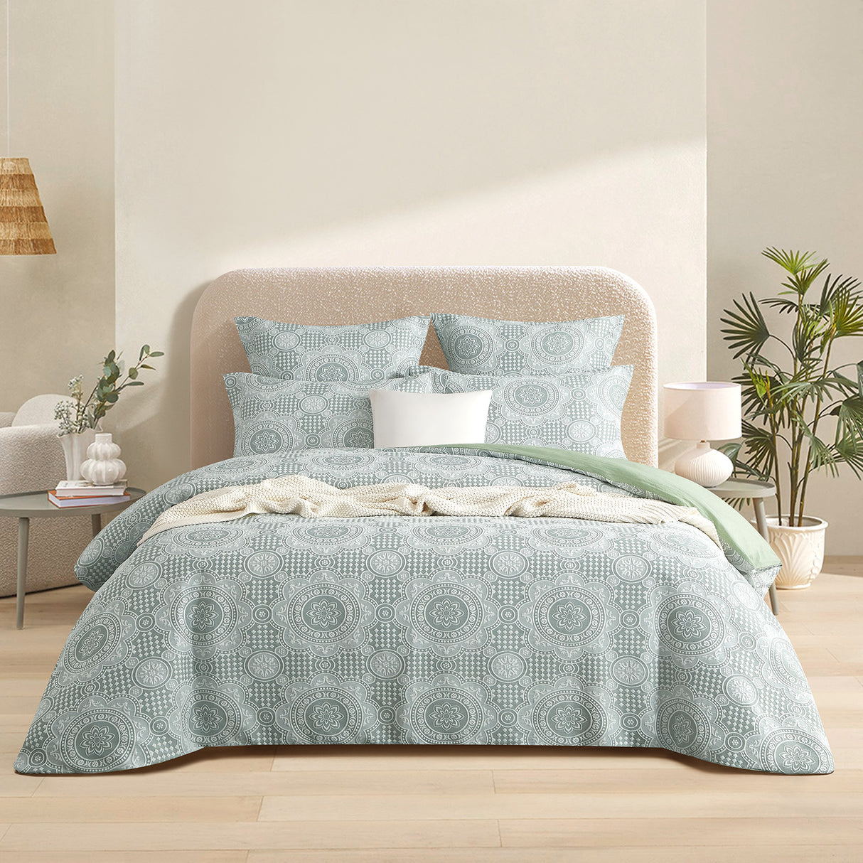 Renee Taylor Rizz Jacquard Quilt / Duvet Cover Set Double Sage