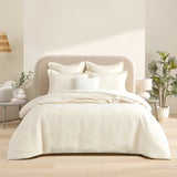Renee Taylor Dakota Jacquard Quilt / Duvet Cover Set Double Beige