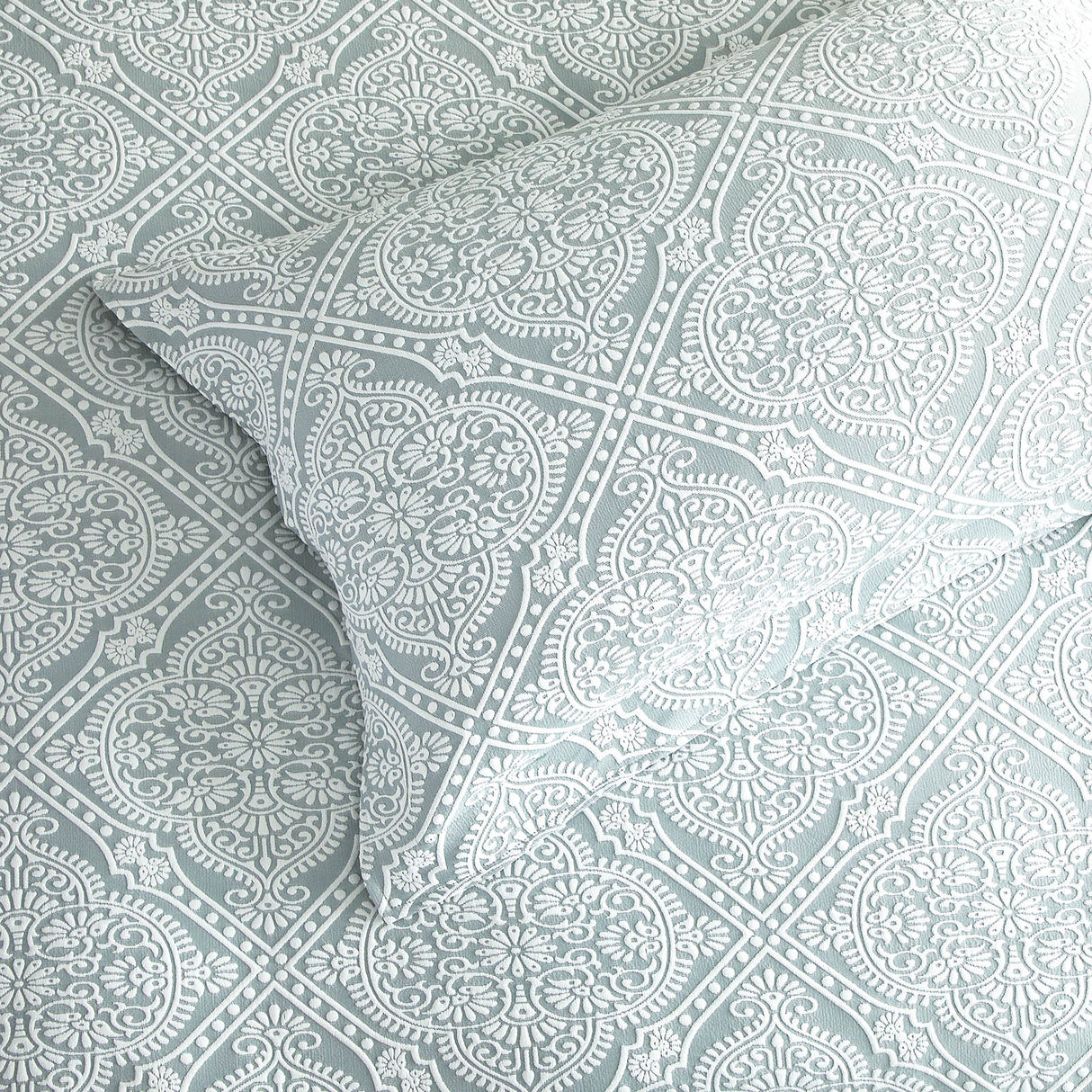 Renee Taylor Mayfair Jacquard Quilt / Duvet Cover Set King Sage